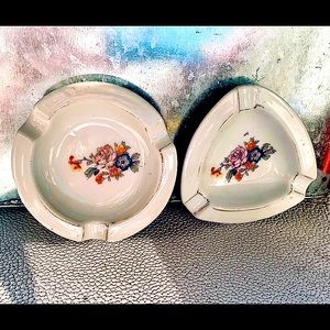 Vintage JAPANESE Ashtrays Vintage Set of 2